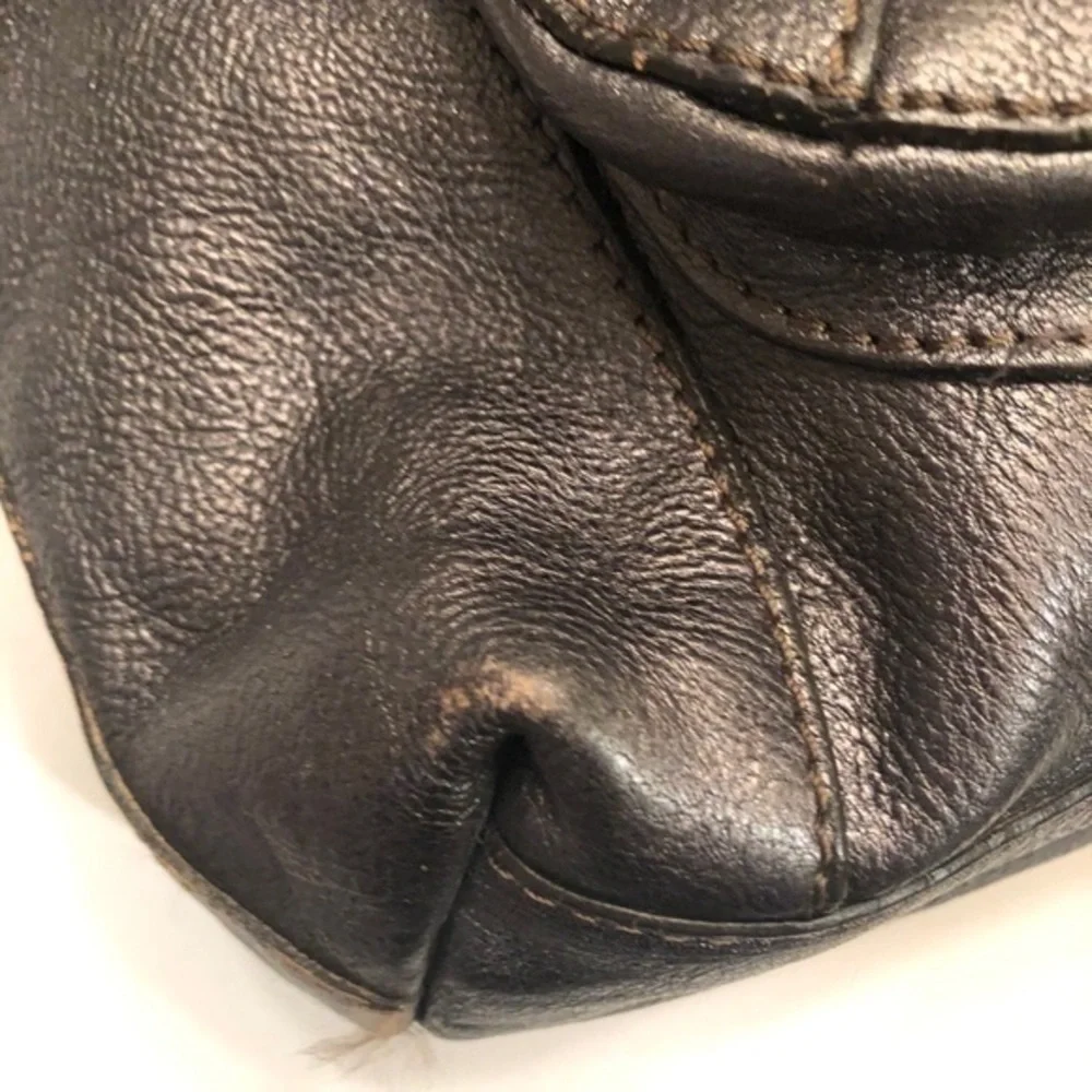 Fossil dark silver messenger bag